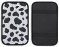 Black and White Cow Faux Fur Car Center Console Cushion Pad,Waterproof Armrest Seat Box Cover Protector,Comfortable Car Decor Accessories Fit for Most Cars, Vehicles, SUVs
