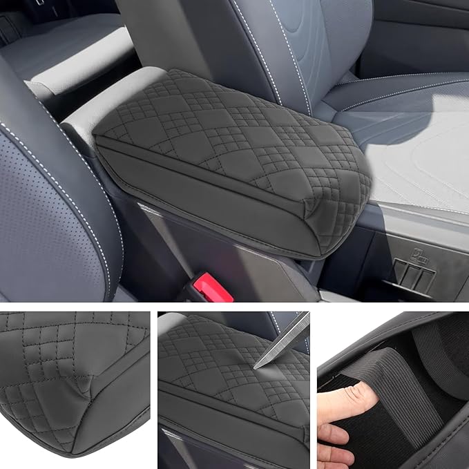 SXCY for 2025 2026 VW Tiguan Armrest Cover for 2025 2026 Volkswagen Tiguan Accessories 2025 2026 Tiguan Center Console Cover 2025 2026 Tiguan Middle Console Cover Add Soft Cotton Cushion (Added-Pad)