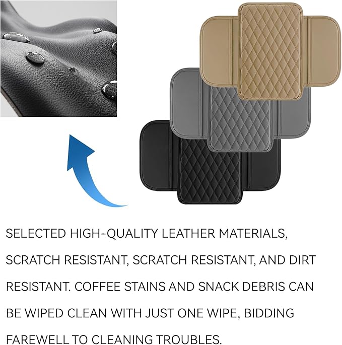 Car Center Console Armrest Cover with Storage Pockets, Universal Upgraded Microfiber Leather Center Console Organizer Protector for Most Cars SUVs Trucks Armrest Pad Interior Accessories (Gray)