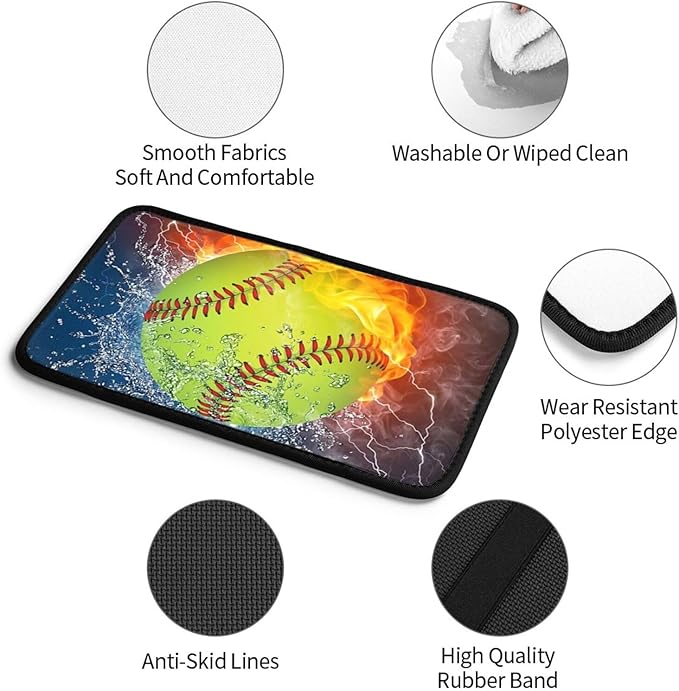 Fire Softball Auto Center Console Armrest Cover Pad, Universal Fit Waterproof Comfort Car Armrest Cushion for Most Vehicle SUV Truck