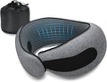 Dujuanus Neck Travel Pillows for Airplanes Memory Foam Neck Comfort Pillow Compact Ergonomic Design Sleeping Essentials for Long Flights Car Rides and Home Use (Grey)