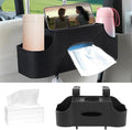 SADIFOKPLY Back Seat Car Organizer, Upgraded Multifunctional Car Storage Box, Hanging Back Seat Storage Organizer, with Phone Holder, Tissue Box, Cup Holders, Hooks (Type B - Black)