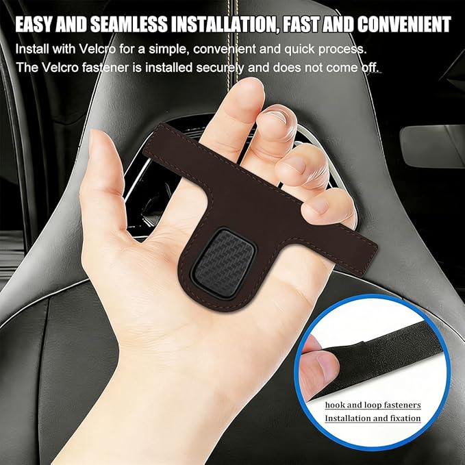 HZEL Car Seat Headrest Hook, 2PCS Vehicle Back Seat Hanger Holder Hook, Multipurpose Automotive Interior Headrest Storage Organizer for Purses Bags Coats, Universal for SUV Caravan Pickup (Brown)