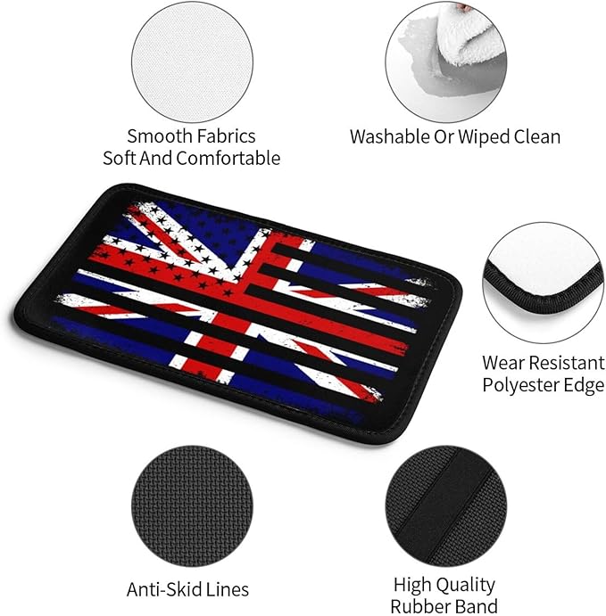 Car Armrest Cover America and Britain British Flag Combine Armrest Seat Handrail Box Cover Auto Center Console Pad Cushion Universal Decoration Protector Accessories