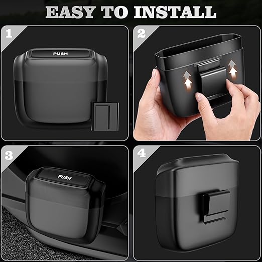 Car Trash Can with Lid，Built-in Storage Garbage Bag，Leakproof Vehicle Trash，Car Accessories for Interior,Mini Garbage Bin for Automotive, Home, Office, Kitchen, Bedroom，with 30pcs Trash Bags