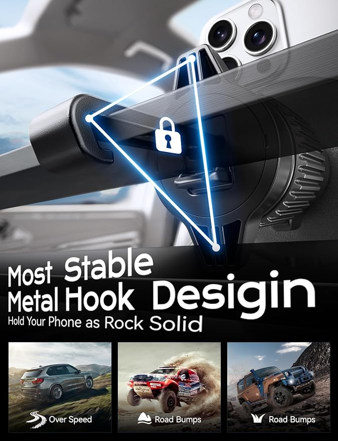 UPTOHIGH for 15W Magsafe Car Mount Charger, [Vibrant LED Decoration] Wireless Car Charger, Magnetic Phone Holder Mount for Air Vent, Phone Holders for Your Car Compatible iPhone 15/14/13/12 Series