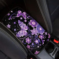 Purple Butterfly Car Console Covers Armrest Console Cover Soft Car Center Console Cover Accessories Protect from Pet Claws Universal Cars Interior Accessories Decoration