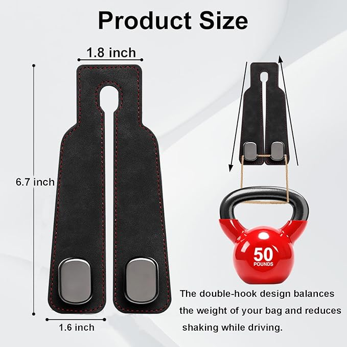 SUNCARACCL 2 Pack Car Seat Headrest Hook, Car Purse Hook Car Hooks for Purses and Bags, Car Seat Back Storage Hook Double Hook Holder Car Organization Accessories(Black)