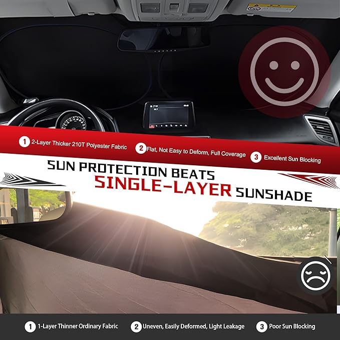 Fonowka Windshield Sun Shade for 2018-2023 Sub-aru Crosstrek Foldable Sun Sunshade for Car Front Window Blocks UV Rays and Heat Automotive Interior Protector Custom Fit Accessories