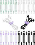 Ortarco 28 Pcs Silicone Cable Ties Reusable, Cable Cord Organizer Straps for Charging Wire, Computer Cords, 4 Color