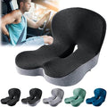 Orthopedic Cushion, Back and Seat Cushion for Back Pressure Relief, Ergonomic Non Slip Memory Foam Seat Skin Sciatica Pad Cushions for Car,Truck, Desk,Gaming Chair (Black&Gray)