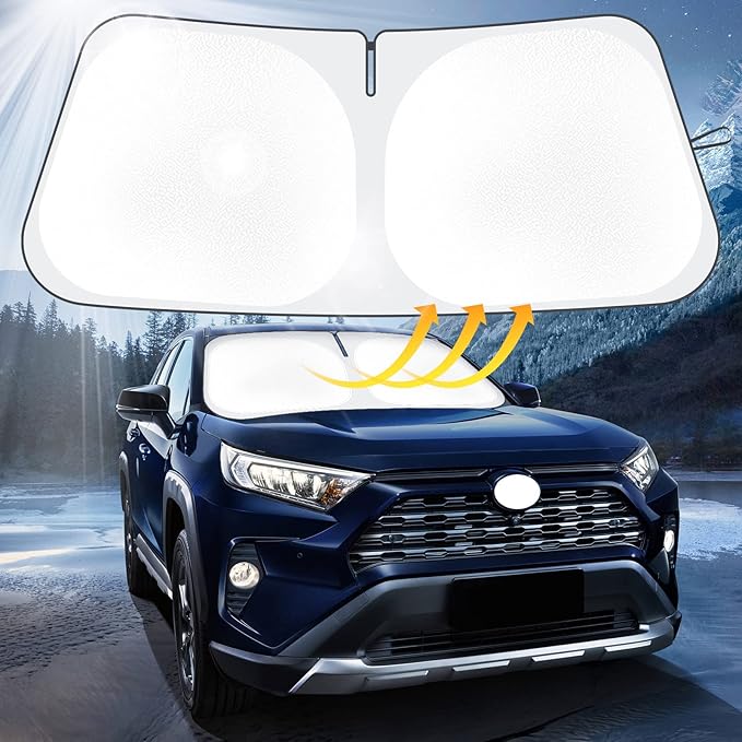 SHINEHOME Car Windshield Sun Shade Compatible with 2010-2025 2026 Toyota 4Runner 4-Runner 5th Gen SUV, SR5 Trail Limited Accessories Foldable Front Sunshade Protector Blocks UV Rays Keep Car Cooler