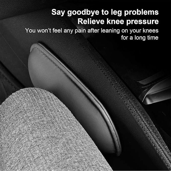 Car Knee Cushion Pad, Memory Foam Microfiber Leather Vehicle Door Armrest Pillow for Leg Elbow, Comfort Automotive Center Console Knee Pad Protector, Universal for Automobile RV Truck (Grey)