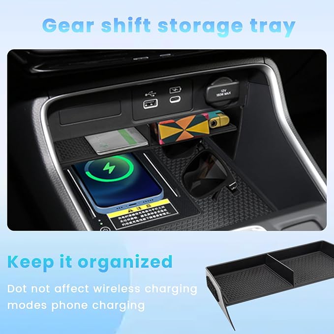 Neepiar 4PCS Center Console Organizer Compatible with 2023 2024 2025 2026 Honda CRV Secondary Box Insert Divider Armrest Storage Tray Hidden Storage Tray Cup Holder Interior Accessories