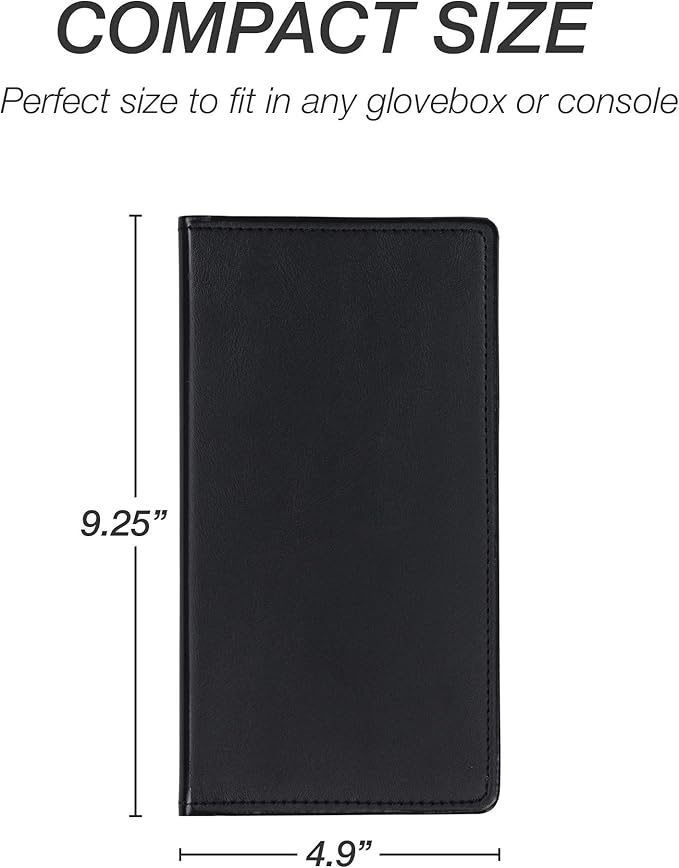 Samsill 2 Pack Car Registration and Insurance Holder, Essential Vehicle Glove Box Organizer, Vehicle Document Holder, Faux Leather, Sleek Black Design, Lottery Ticket Holders