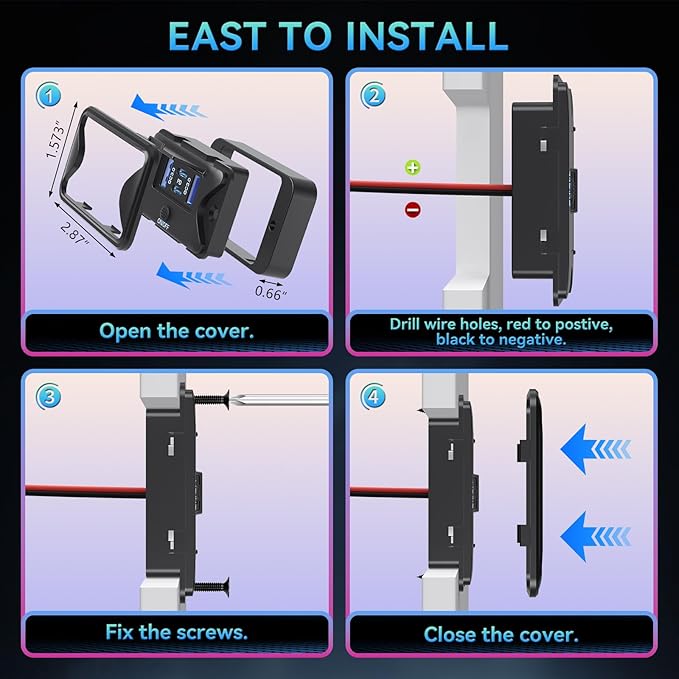 108W 4 Ports 12V RV USB Switch Outlet, 2 * 36W PD3.0 Type-C + 2 * 18W QC3.0 Quick Charge Panel Wall Mount Car Charger Socket Waterproof Multi-Port Adapter for Marine Truck Boat ATV Bus
