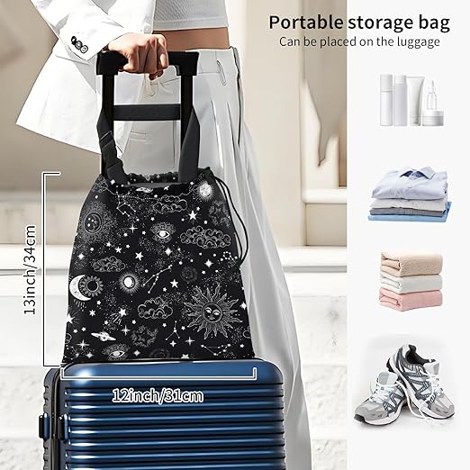 AFYEWKC Car Trash Bag Large Hanging Can for Back of Seat, Cute Waterproof Car Garbage Bag for Vehicle, Travelling, Outdoor Cute Black White Universe