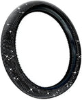 Bling Diamond Steering Wheel Cover, Universal Fit 14.5-15 Inch, Elastic No Inner Ring, All Season Car Decor(Black)
