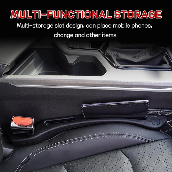 2 PCS Car Seat Gap Filler, Car Gap Filler Organizer to Fill The Gap Between Seat and Console, Auto Seat Crevice Blocker Stop Things from Dropping, Essential Car Interior Accessories