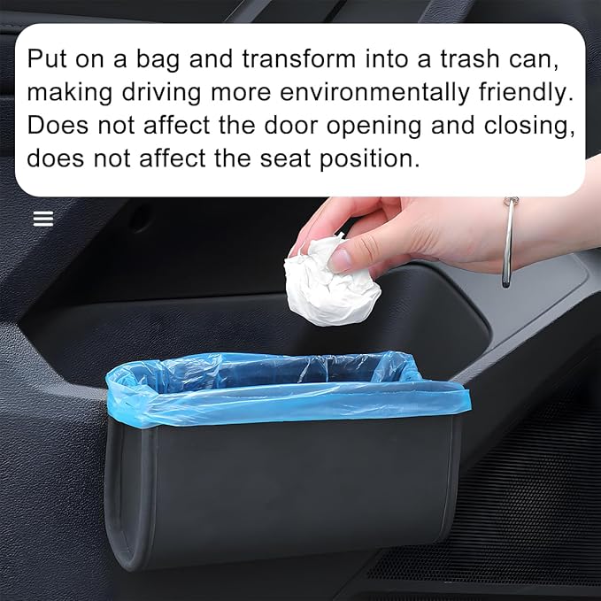 Car Seat Side Storage Pocket, Leather Hanging Foldable Multifunctional Vehicle Front Door Back Organizer Box, Waterproof Auto Interior Organizing Container, Universal fit(Brown)