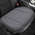 EQUIDEVDY 2Pcs Truck Seat Cover Bottom Fit for Chevy Silverado, Ford F150 F250 F350, GMC Sierra, Ram 1500 2500 3500, Dodge,Tundra, Premium Faux Leather Trucks Pickup Front Driver Seat Covers(Gray)