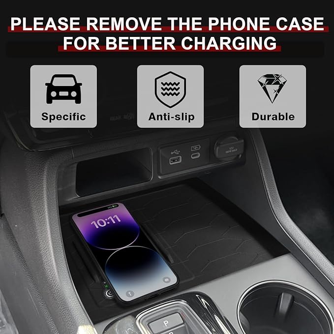 Muslogy for 2023+ Pilot Center Console Organizer&Wireless Charger Protective Mat&Shifter Storage Box Left & Right Set Compatible with Honda Pilot 2023-2025 Accessories Console Side Inserts Organizer