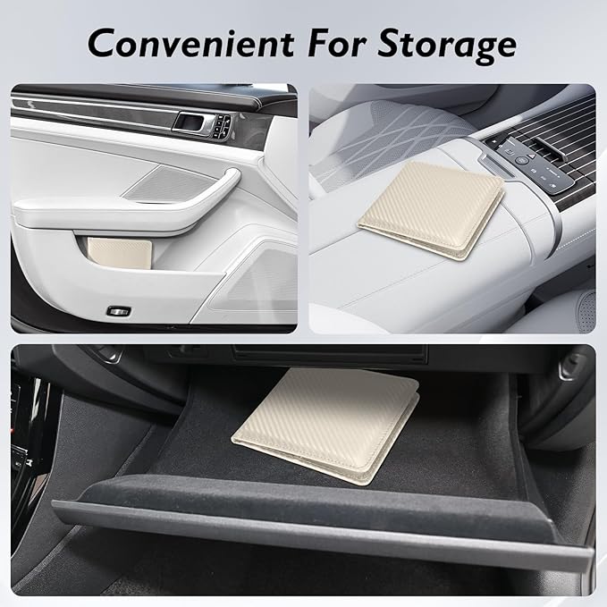 Tavonis Car Registration and Insurance Card Holder，Small Glove Box Organizer for Men and Women，Car and Truck Driver License, Documents, Card Storage Accessories，White