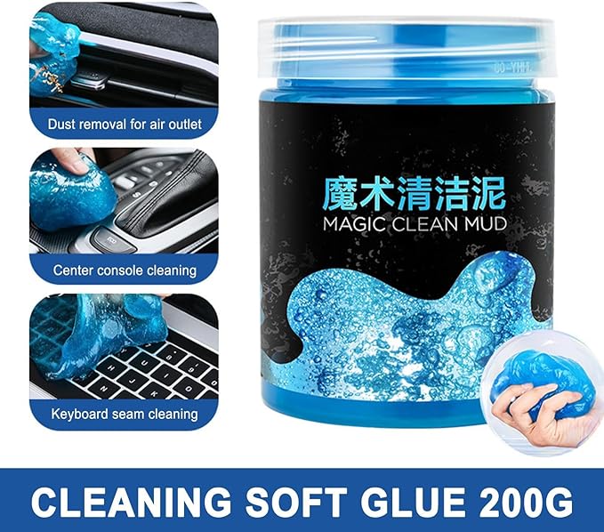 Car Cleaner Gel - Car Slime Cleaner Dust Cleaning Gel | Auto Interior Cleaning Slime | Eco-Friendly Non-Abrasive Auto Mud for Interior Leather Care Windshield Tire Maintenance Convertible Top Care
