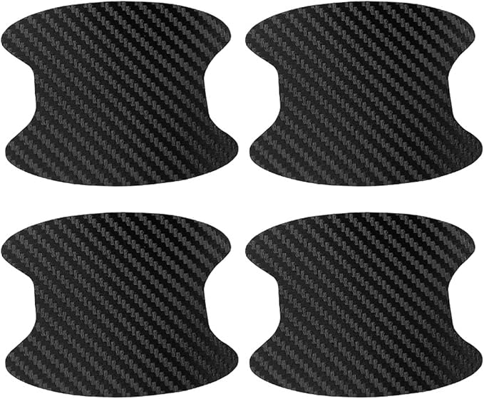 kingsea 4PCS Car Door Handle Scratch Protector, Removable Magnetic TPU 3D Carbon Fiber Texture Car Door Handle Paint Scratch Protector Sticker Universal (Style 7)