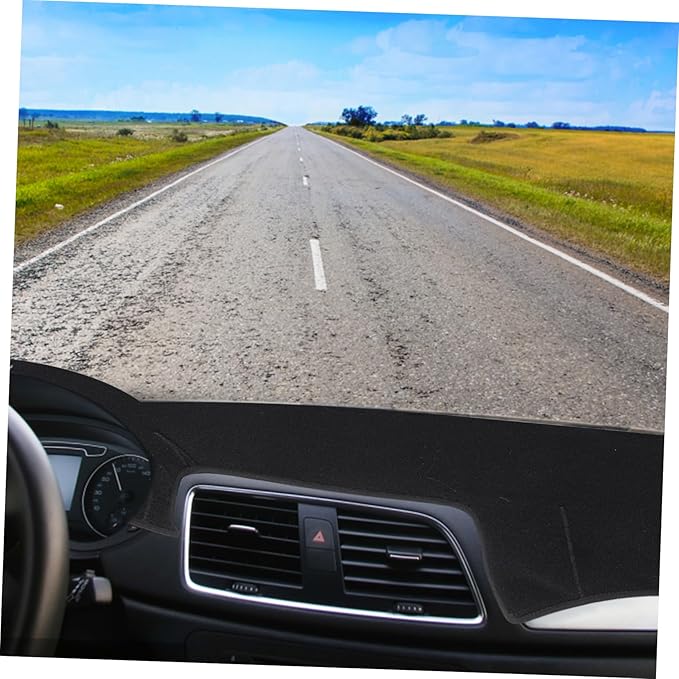 Dashboard Cover Mat for Automotive Interior Slip Polyester Protector for Sunlight and Glare for Left-Hand Drive Cars and Easy to Install
