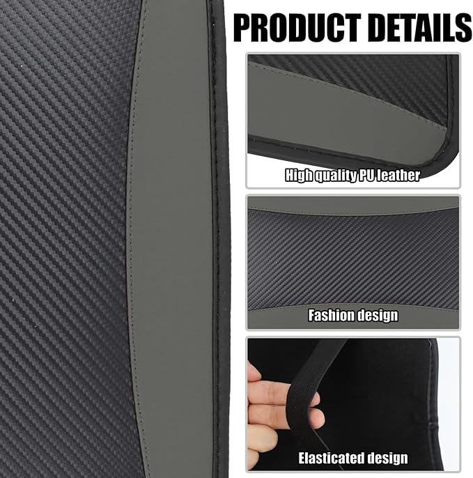 Hovom Car Center Console Cover, 12.72"×7.15" Leather Armrest Cover for Cars, Stylish Auto Armrest Cushion Pad, Anti-Scratch Vehicle Arm Rest Protector, Universal Interior Car Accessories (Gray)