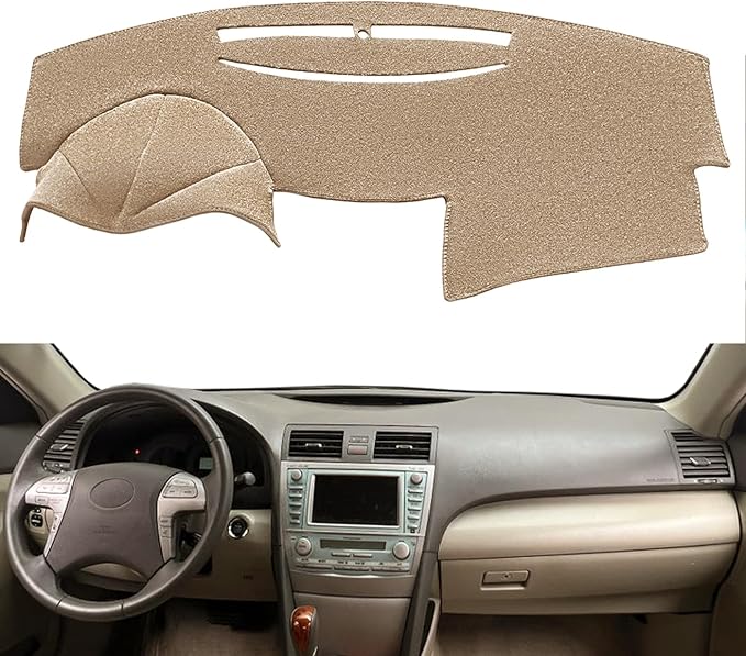 Dash Cover Mat Pad Custom Fit for Toyota Camry 2007 2008 2009 2010 2011 Dashboard Cover Carpet Cap Protector (Beige) Y27