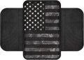 Boatee USA Flag Center Armrest Cover Dust-Proof Armrest Cover for Car Armrest Storage Box Mat Console Cover Automotive Armrests Comfortable Interior Protection with Pockets Black