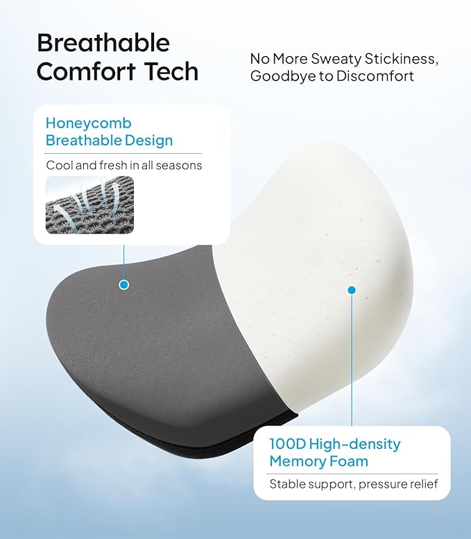 Wigoo 2026 Upgrade Car Neck Pillow [No More Pressure, Odorless] Soft Car Headrest Pillow with Adjustable Strap Removable Cover 100% Memory Foam, Fits All Vehicles (Gray 2-Pack)