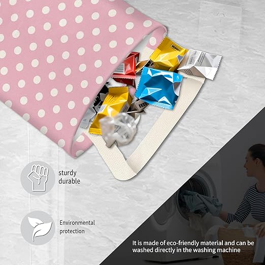 BEAKND Hanging Car Garbage Bag, Cute Car Trash Can Bag, Automotive Accessories for Women Men Cute Pink Dot