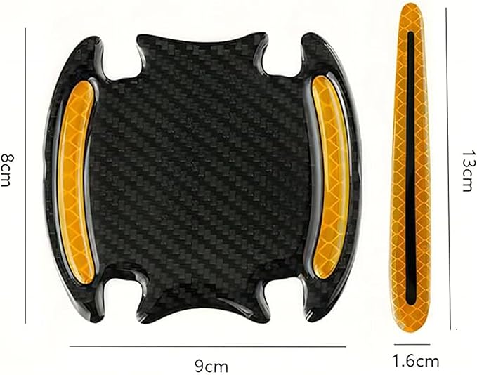 Car Door Protector-Door Handle Shielding Film, Door Dampening Pads, and Door Corner Guards for All Car Models - Noise Reduction & Anti-Scratch Solution (Orange)
