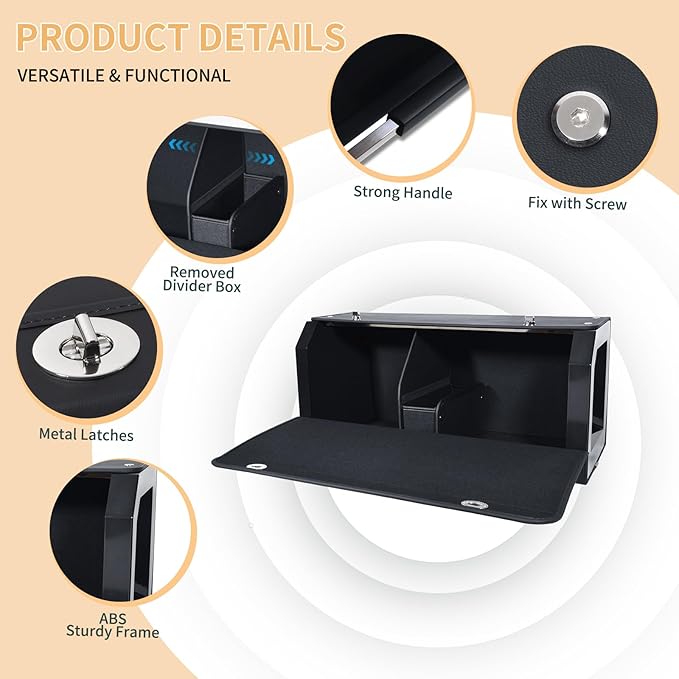XCF Car Trunk Organizer, Sturdy Car Storage Organizer with Lid and Push-pull Handle Collapsible Leather Cargo Organizer for Suv, Truck, Sedan, Van (Black, 26.7 x 11.4 x 12.2in)