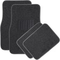 OxGord 4 Piece Luxe Carpet-Floor-Mats Set for Car - Rubber-Lined All-Weather Heavy-Duty Protection for All Vehicles, Charcoal