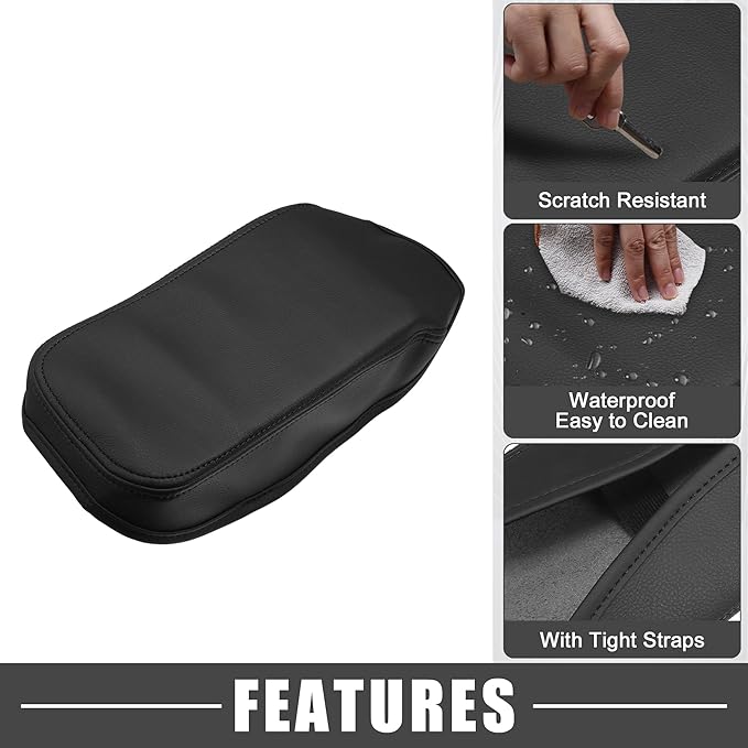 Car Center Console Pad Waterproof Armrest Seat Box Cover Protector Black for Nissan Sentra 2013-2019