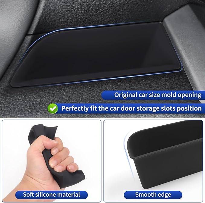 Car Door Container for 2016-2023 Toyota Tacoma Car Door Pocket Tray Silicone Storage Bag Interior Modification Accessories (Car Door Storage Box)