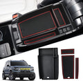 SKTU for 2021 2022 2023 2024 2025 Ford Bronco Sport Center Console Organizer for 2023 2024 2025 Ford Bronco Sport Accessories Insert ABS Black Materials Tray Armrest Secondary Storage Box (Red)