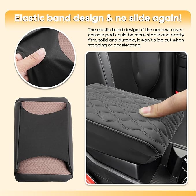 Armrest Cover for 2023-2026 Kia Sportage NQ5(LX/EX/X-Line/SX/SX Prestige/X-Pro/X-Pro Prestige) Kia Sportage NQ5 Accessories Center Console Cover Arm Rest Protector Middle Protector PU Leather,Non-Slip