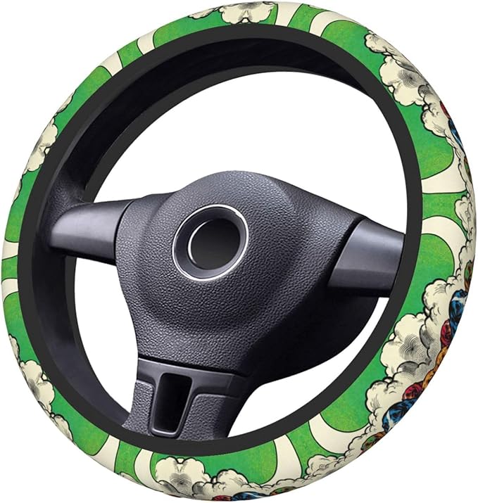 Cocker Whippet Dog Neoprene Steering Wheel Covers Women Men Car Accessories, Universal 15 Inch Fit Auto, Suvs, Truck