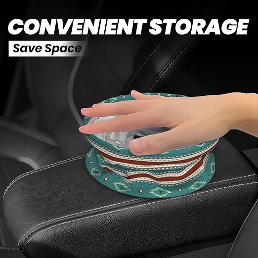 BEIANSHUO Native Indian Western Tribal Car Trash Can Collapsible Garbage Can,Hanging Trash Bag Water Proof with Suitable for Storage for Car Interiors,Home
