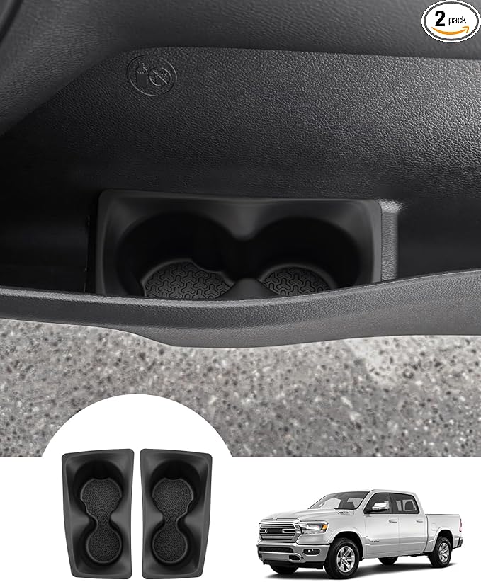 Autorder Door Side Cup Holder Insert for 2019-2025 Dodge Ram 1500 2500 3500 Accessories Water Cup Holders Door Organizer Handle Pocket Tray