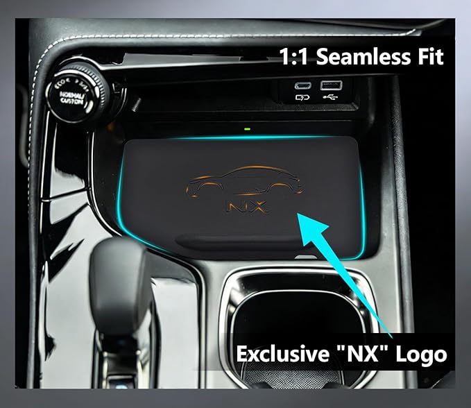 Wireless Charging Anti-Slip Mat for Lexus 2022-2026 NX NX250/NX350/NX350h/NX450h+ Accessories Silicone Material Center Console Liner Protective Pad