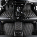 Custom Leather Car Mats, Vehicle-Specific Fit All-Weather Floor Mats, 100% Waterproof Anti-Slip Durable Protection for SUV Truck Sedan, Precision Tailored Protection (Black Gold)