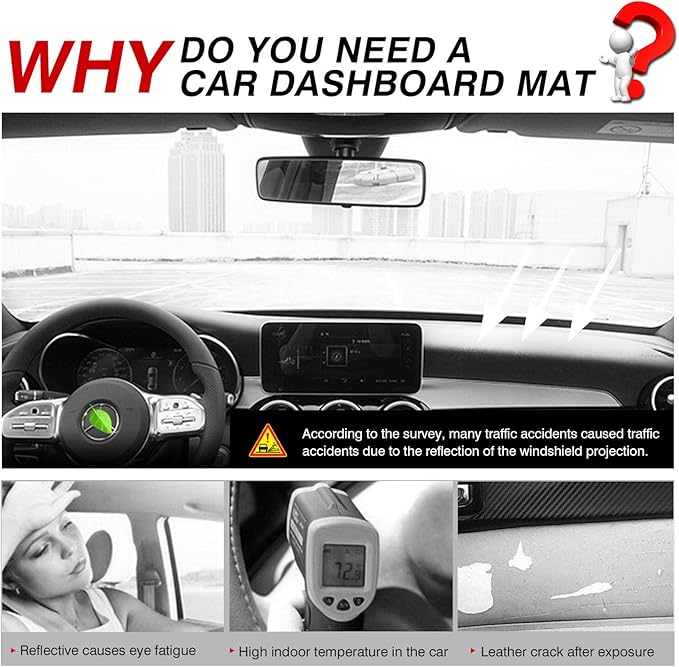 Cartist Suede Dash Mat for Mercedes Benz GLC 2016-2021 2022 Dash Cover Nonslip Dashboard Mat Protector Sunshade No Glare