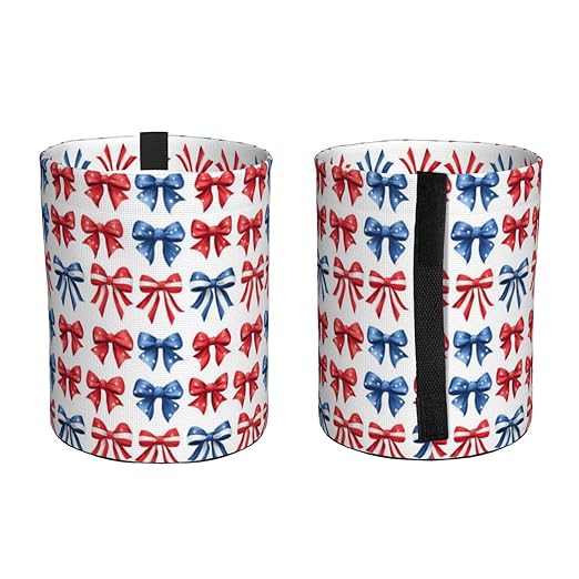 Red Blue Bow Car Trash Can Leak-Proof Waterproof Hanging Trash Bin Collapsible Garbage Can for Car Accessories Travelling Camping