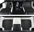Custom Waterproof Leather Car Floor Mats Fit for Most Car SUV Truck & Sportscar All Weather Protection Vehicles (Black+White)